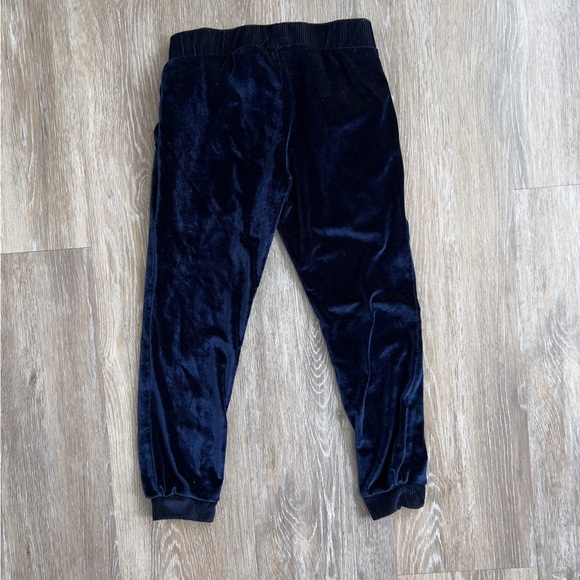 Hudson Girls Velvet Blue Sweat Pants Size 6 Ribbed Cuff Elastic Waist - Picture 2 of 6